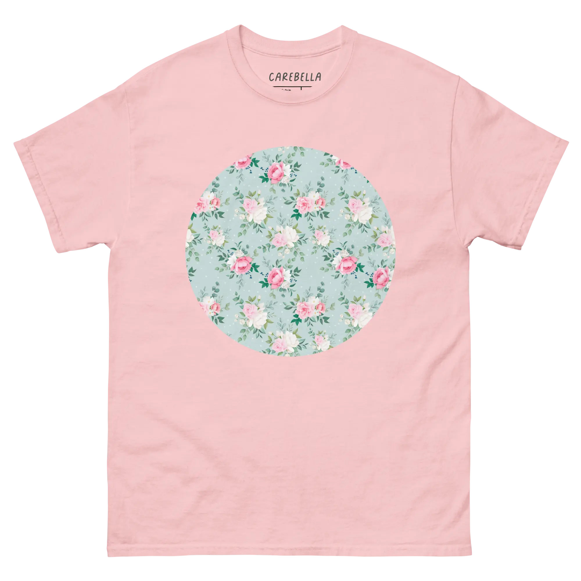 Blu de Fleur | Flat lay of a floral t-shirt from our flower shirts collection | Light pink shirt