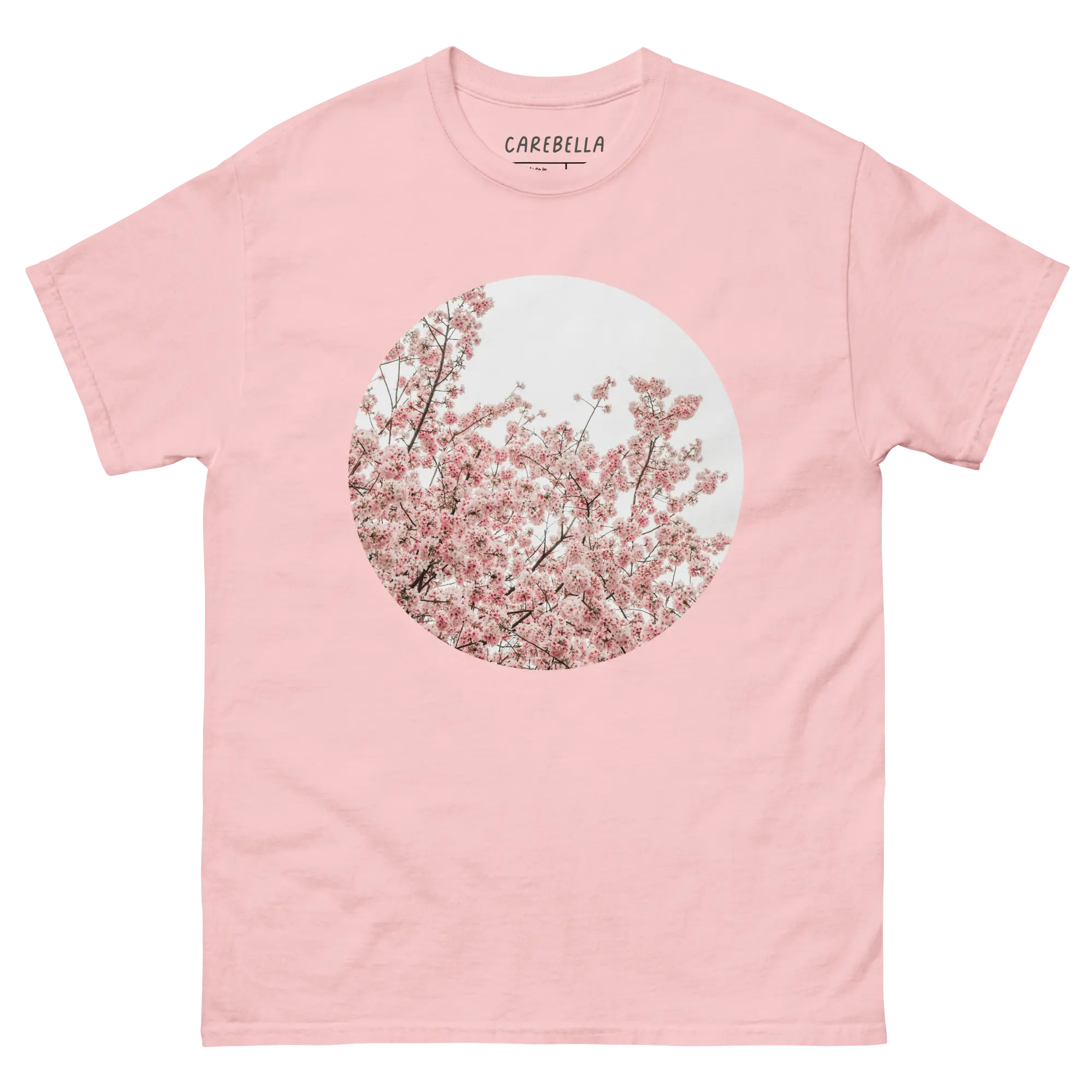 Cherry Blossom | Flat lay of a floral t-shirt from our flower shirts collection | Light pink shirt