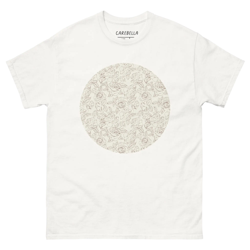 Gardenlane | Flat lay of a floral t-shirt from our flower shirts collection | White shirt