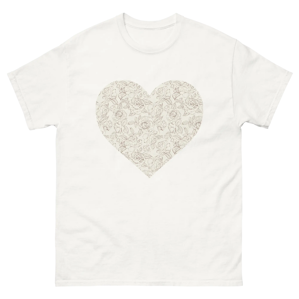 Gardenlane | Flat lay of a floral t-shirt from our flower shirts collection | White shirt