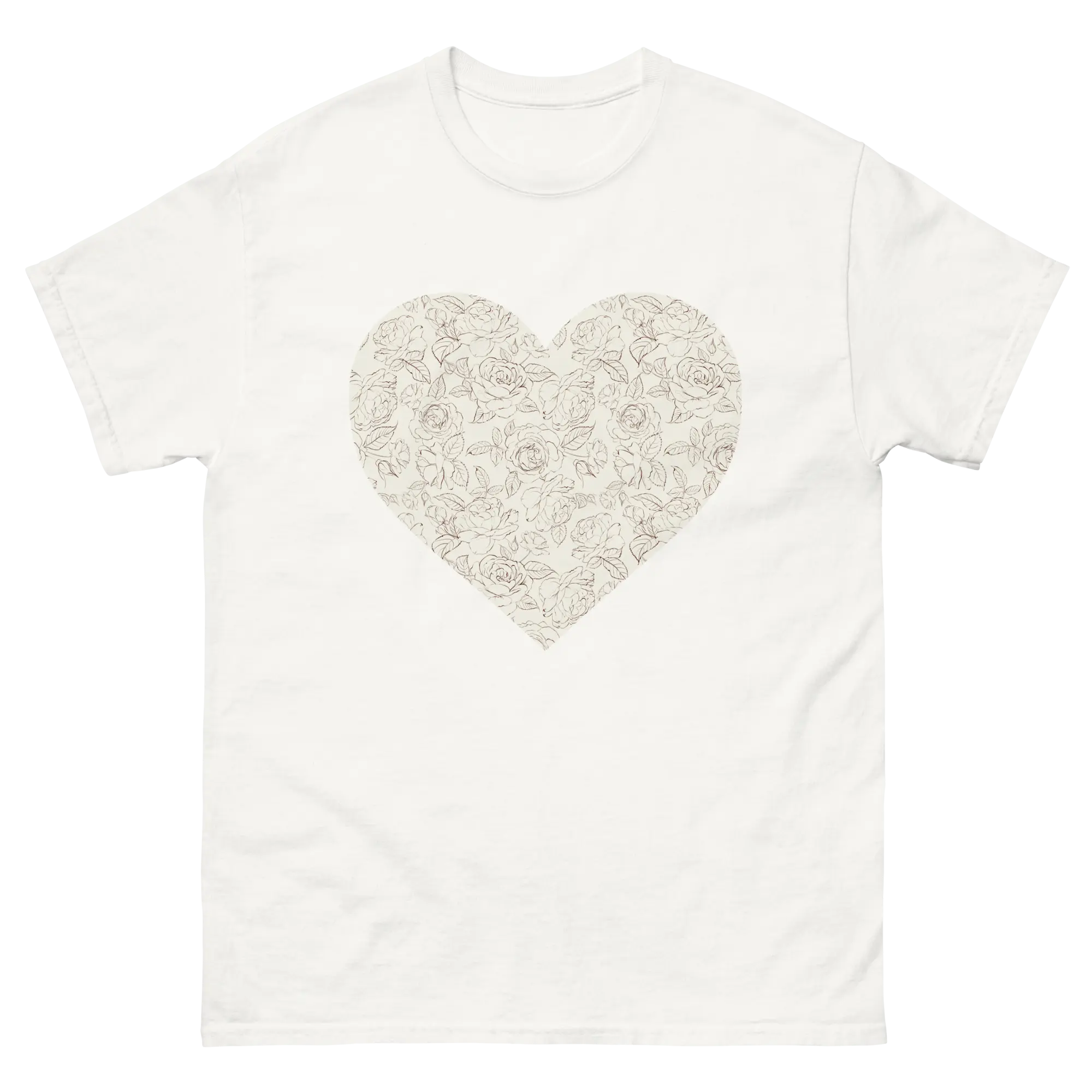 Gardenlane | Flat lay of a floral t-shirt from our flower shirts collection | White shirt