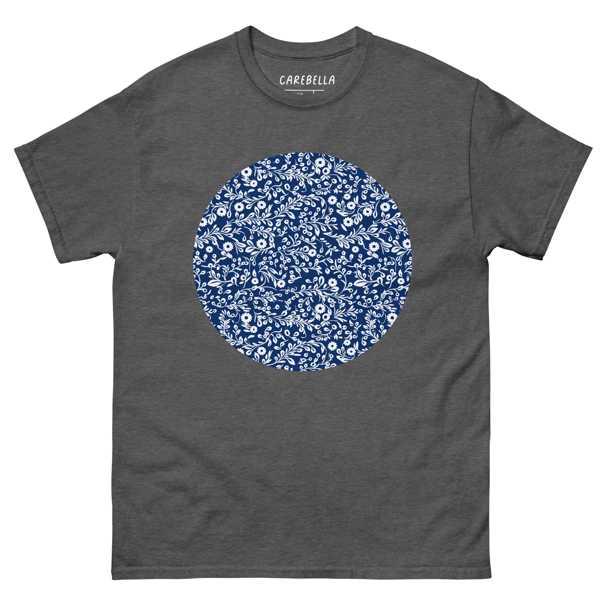 Porcelain VIne | Flat lay of a floral t-shirt from our flower shirts collection | Gray shirt