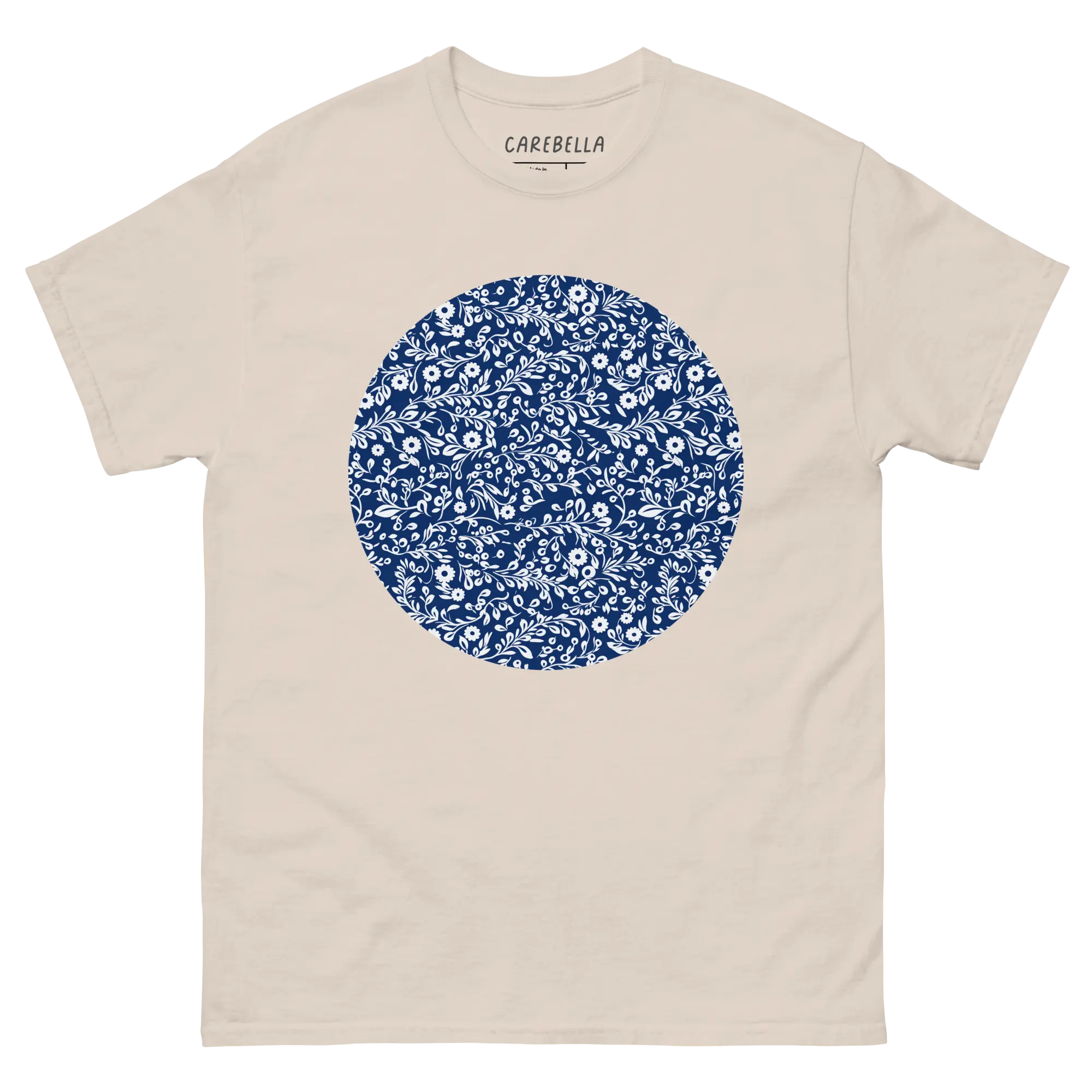Porcelain VIne | Flat lay of a floral t-shirt from our flower shirts collection | Natural shirt