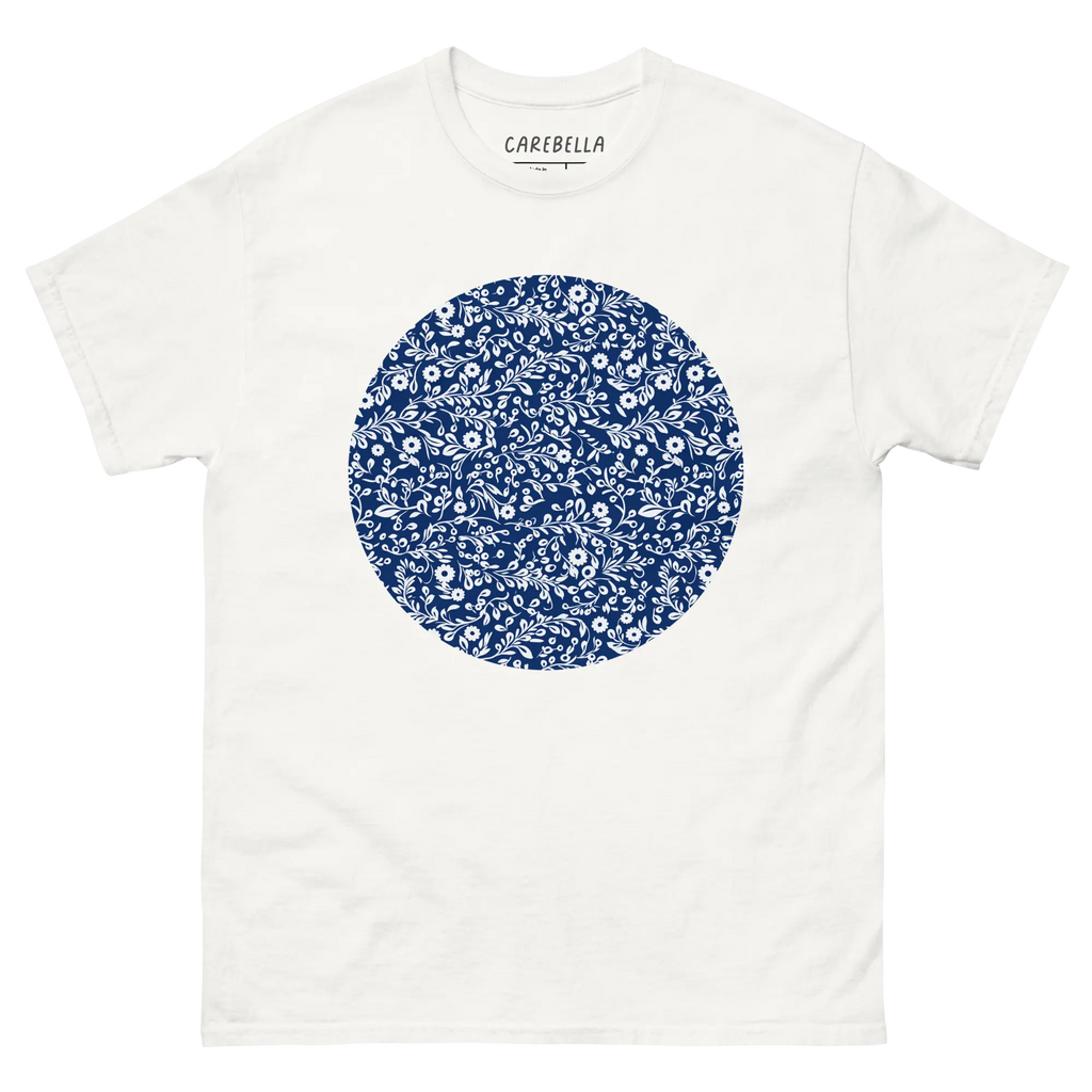 Porcelain VIne | Flat lay of a floral t-shirt from our flower shirts collection | White shirt