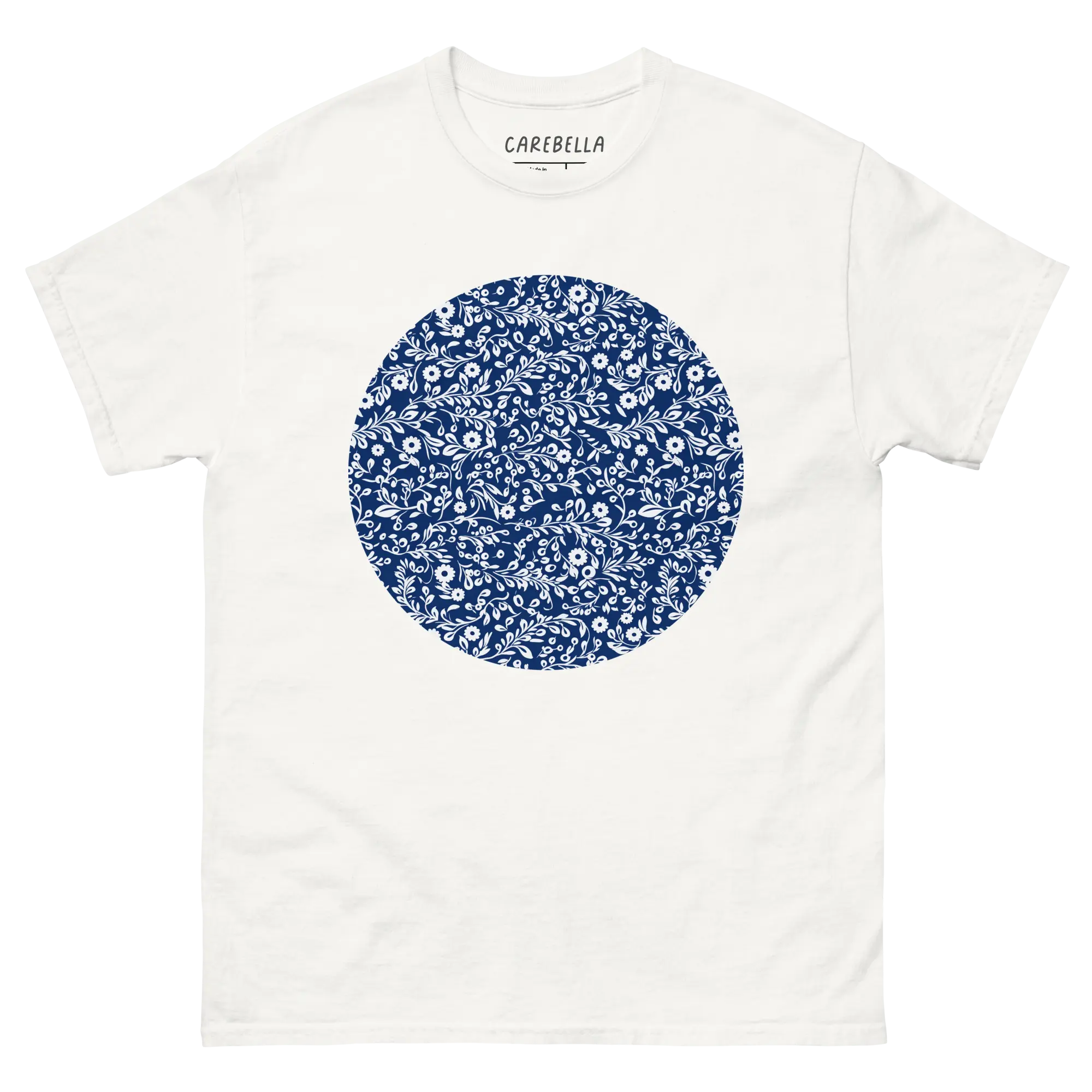 Porcelain VIne | Flat lay of a floral t-shirt from our flower shirts collection | White shirt