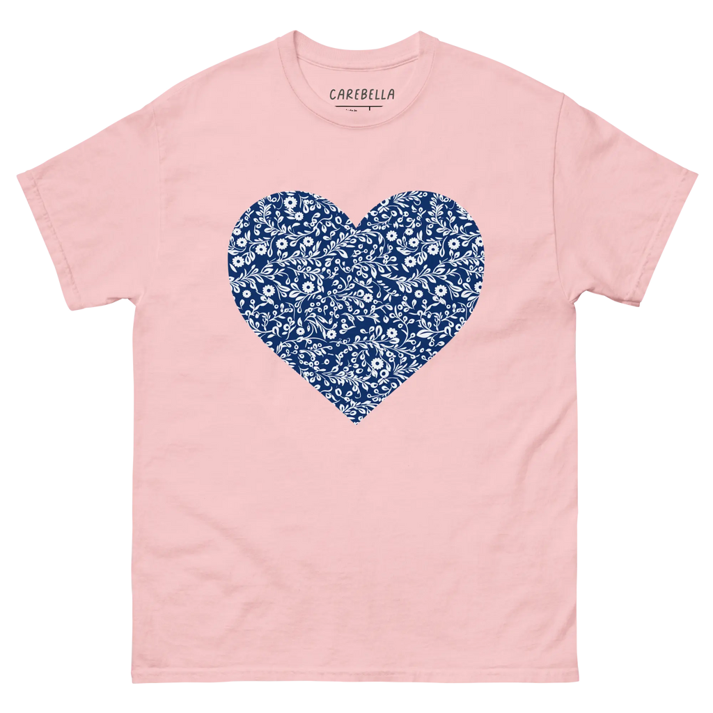 Porcelain VIne | Flat lay of a floral t-shirt from our flower shirts collection | Light pink shirt
