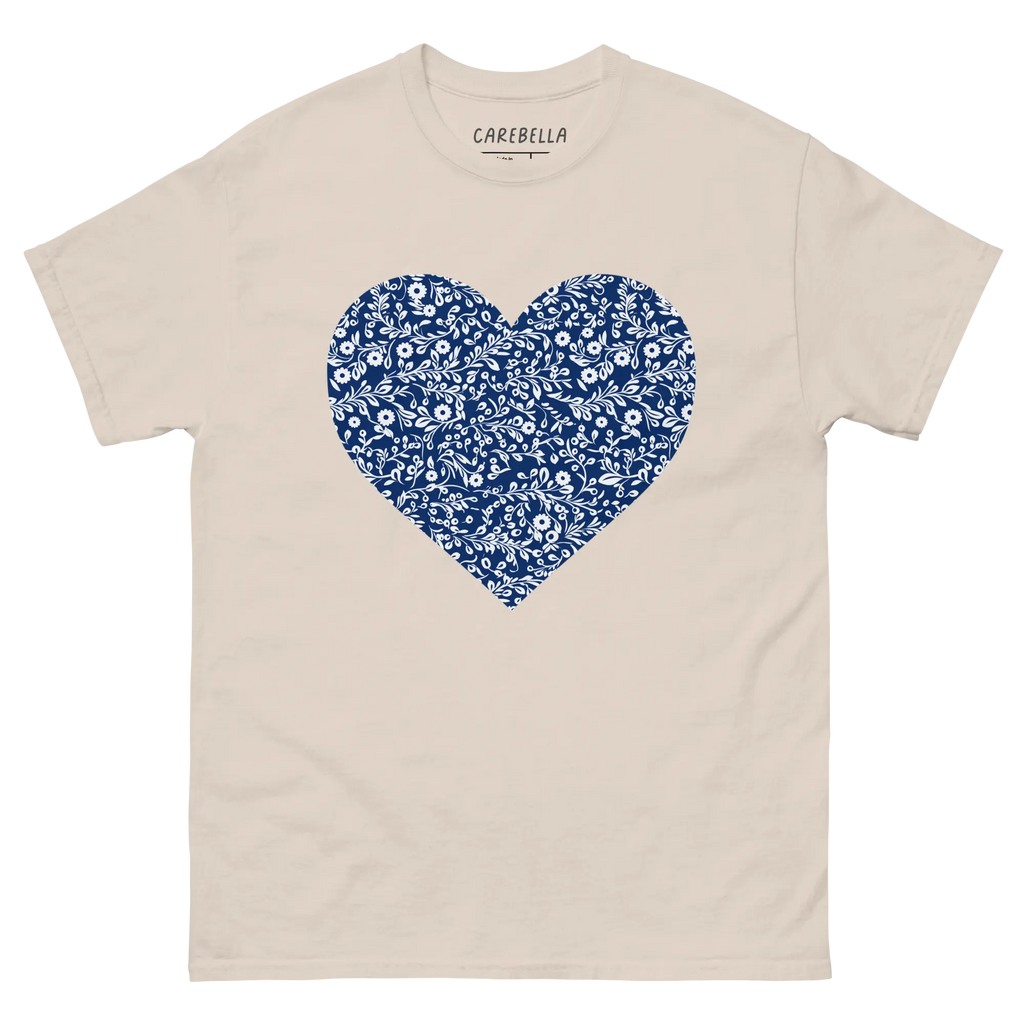 Porcelain VIne | Flat lay of a floral t-shirt from our flower shirts collection | Natural shirt