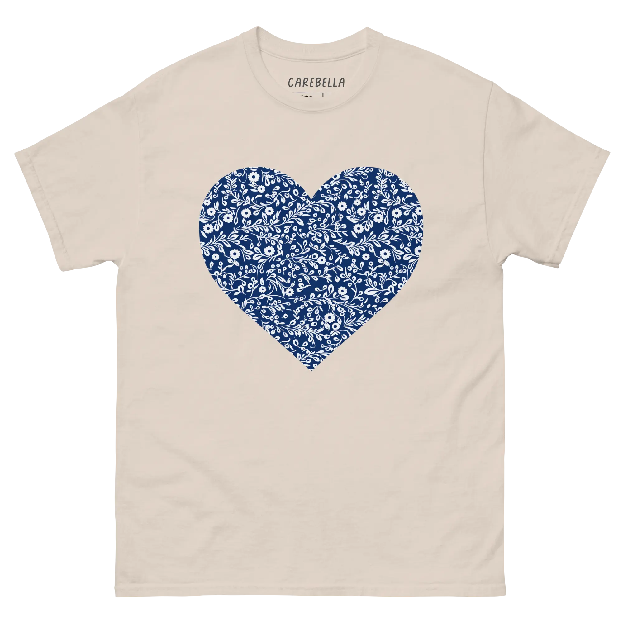 Porcelain VIne | Flat lay of a floral t-shirt from our flower shirts collection | Natural shirt