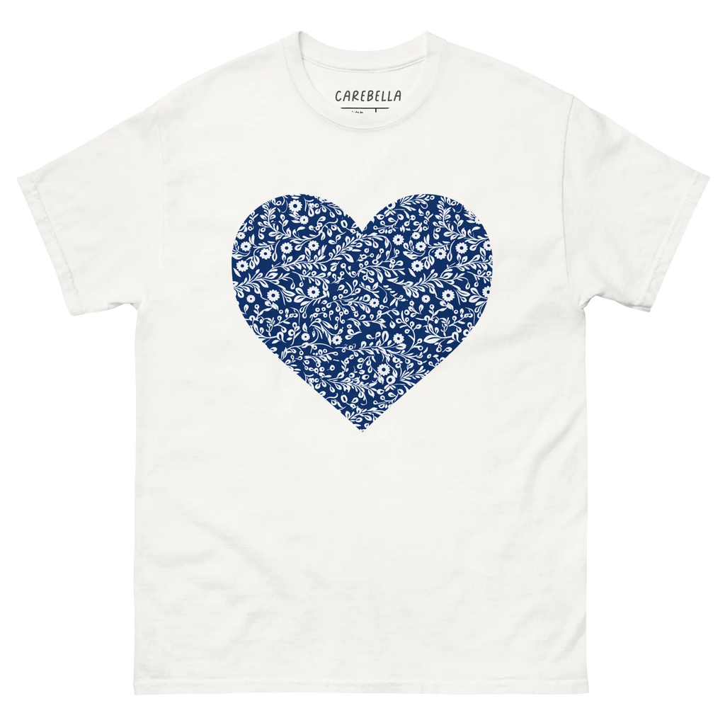 Porcelain VIne | Flat lay of a floral t-shirt from our flower shirts collection | White shirt
