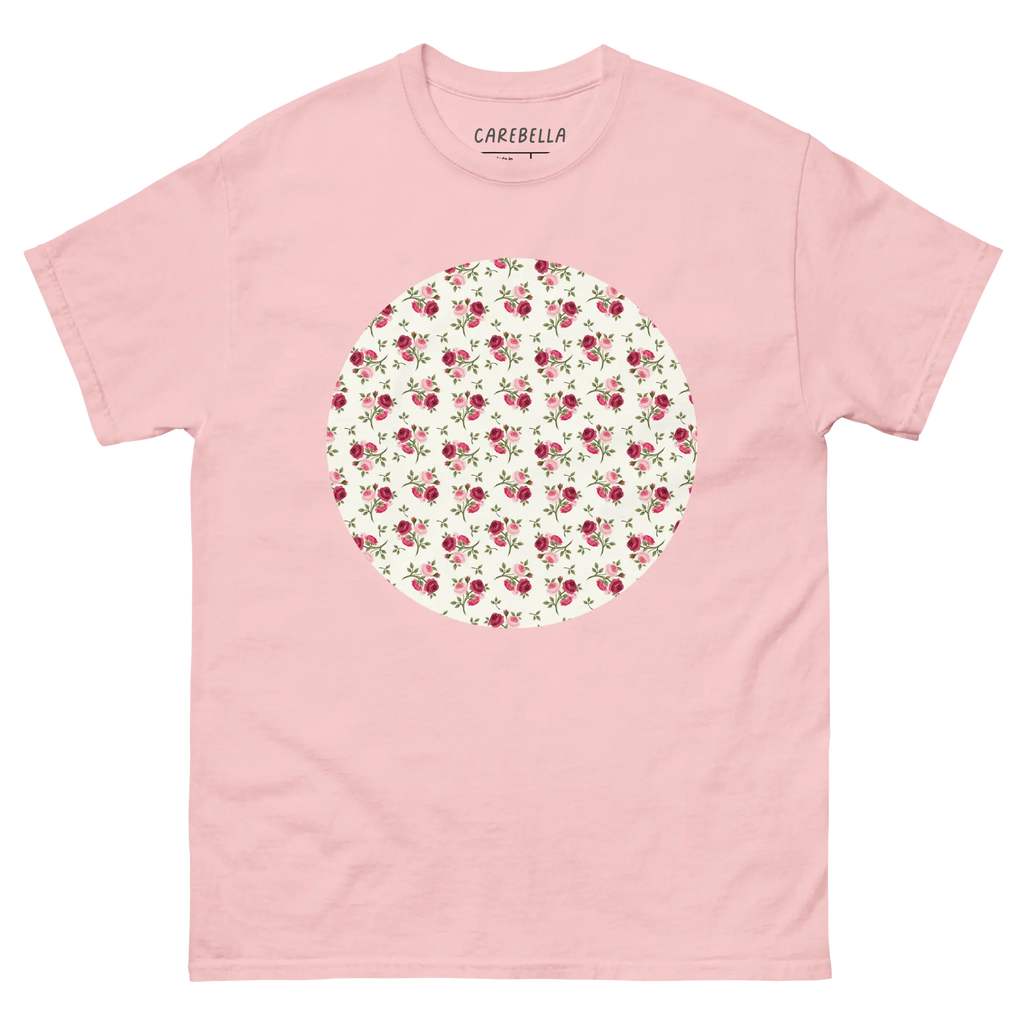 Rose Bundle | Flat lay of a floral t-shirt from our flower shirts collection | Light pink shirt