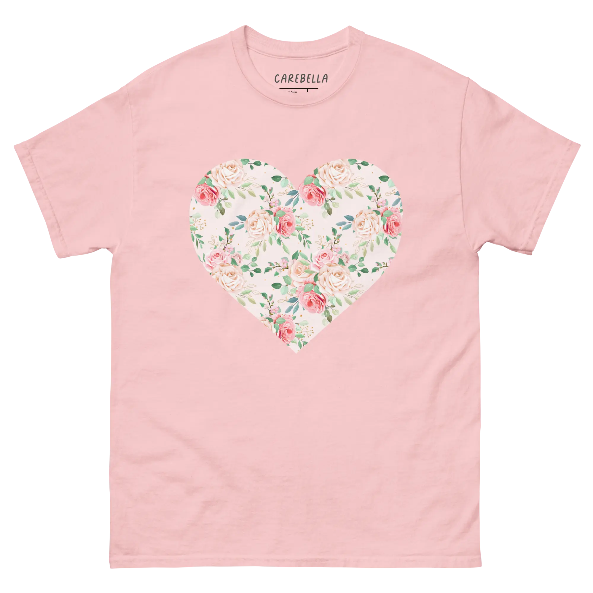 Rose Chic | Flat lay of a floral t-shirt from our flower shirts collection | Light pink shirt