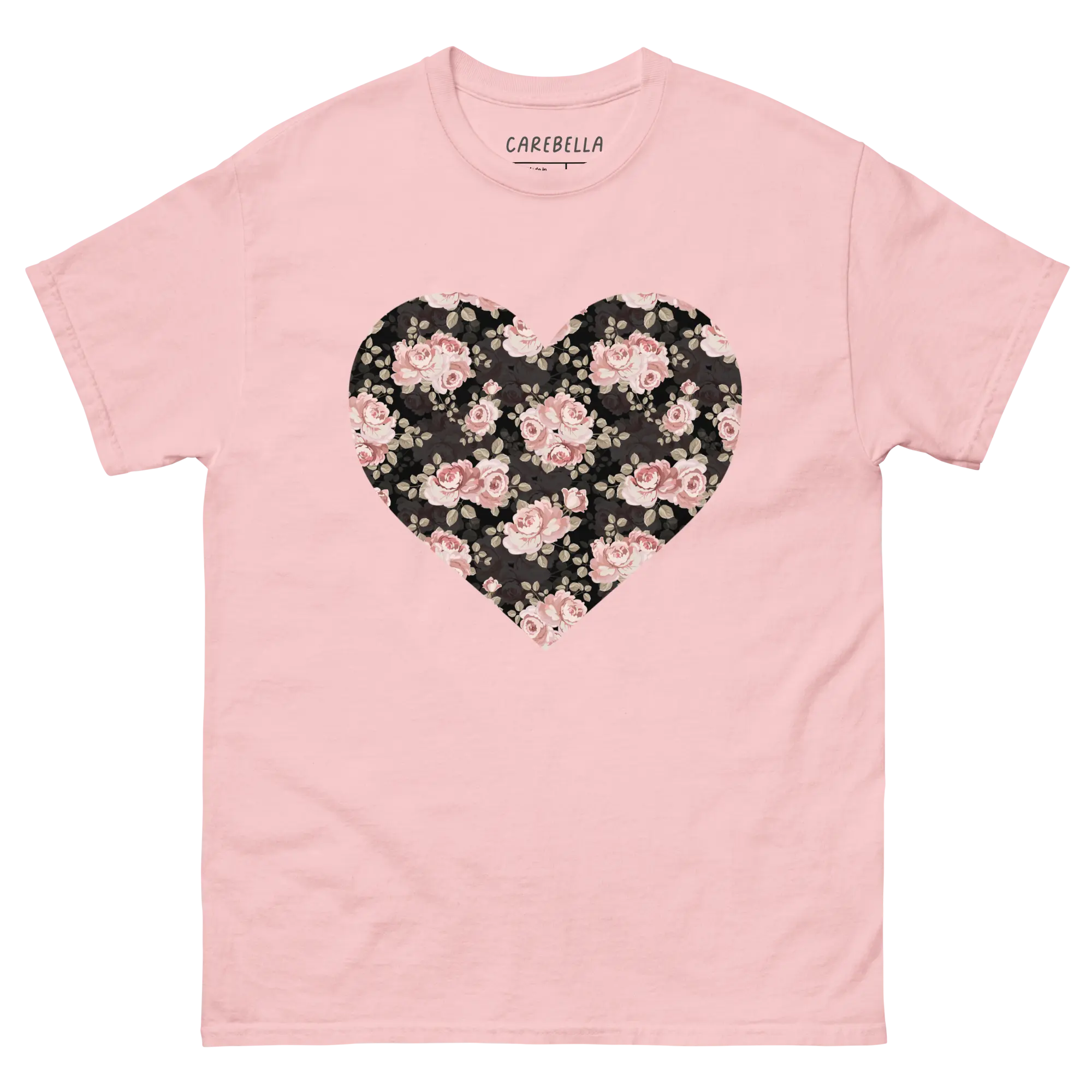 Subtle Rose | Flat lay of a floral t-shirt from our flower shirts collection | Light Pink shirt