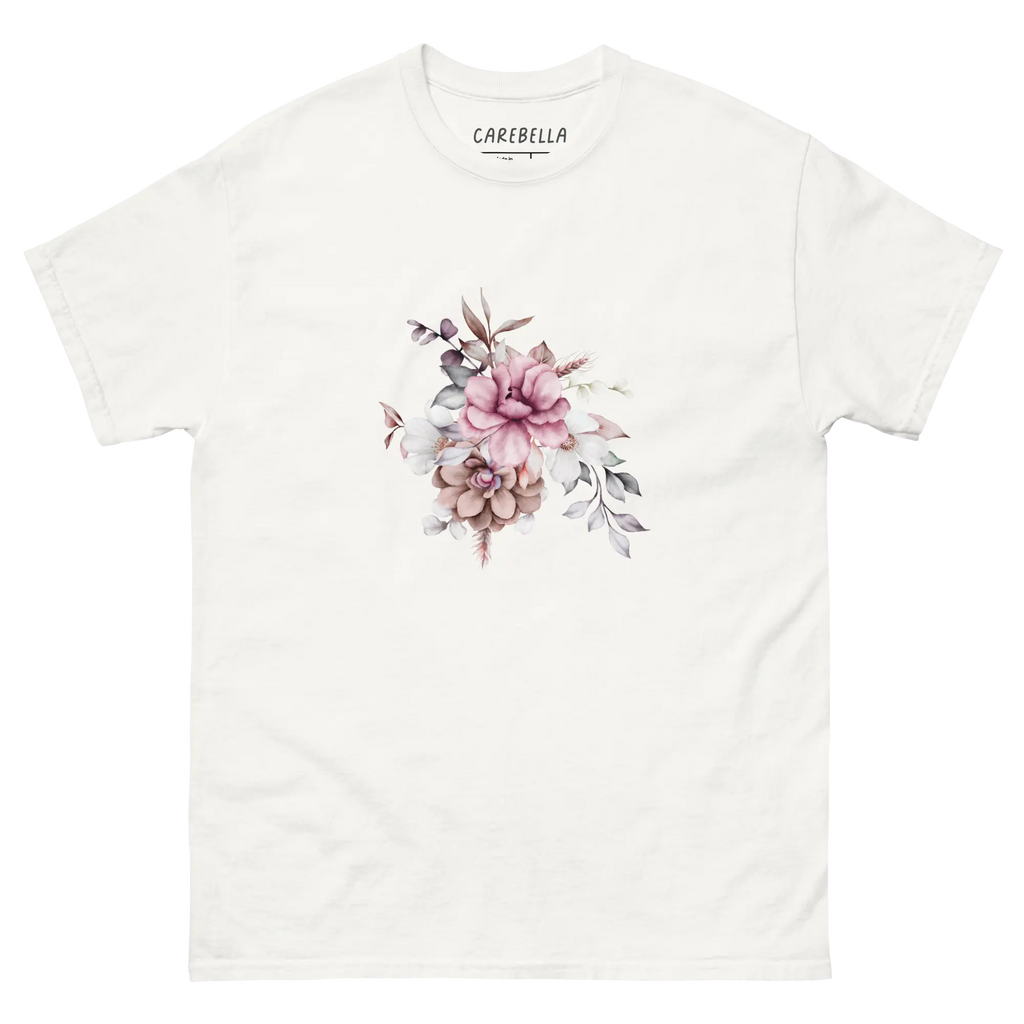 Vintage Meadows | Flat lay of a floral t-shirt from our flower shirts collection | White shirt