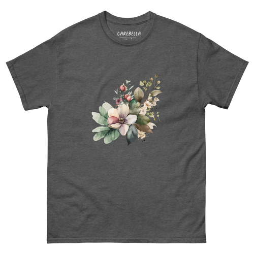 Wild Forest | Flat lay of a floral t-shirt from our flower shirts collection | Gray shirt